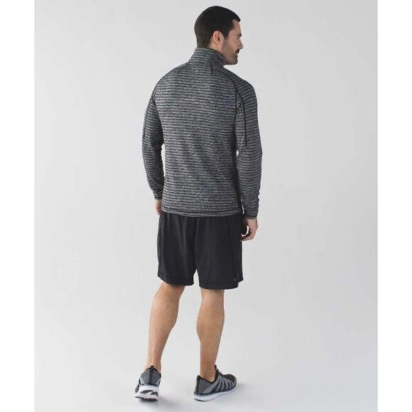 Lululemon Surge Warm 1/2 Zip, Raven Stripe Heathered Black, Medium - Picture 9 of 12